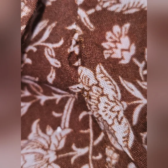 We The Free Border Batik Buttondown Top, Size XS, Brown, GUC - Picture 7 of 9